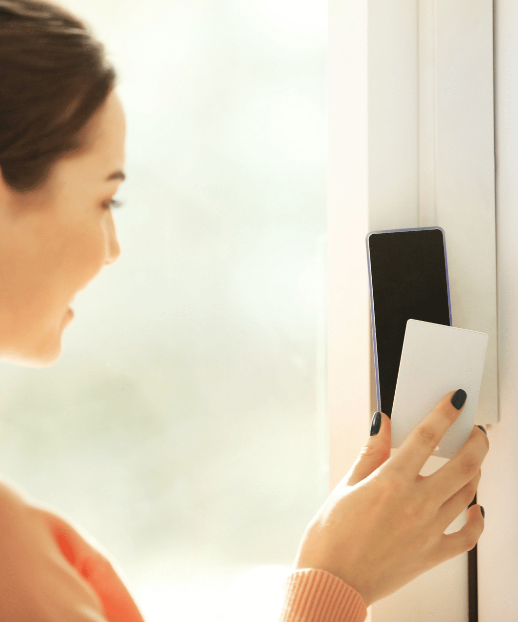 Girl Enter with card Girl enter with card