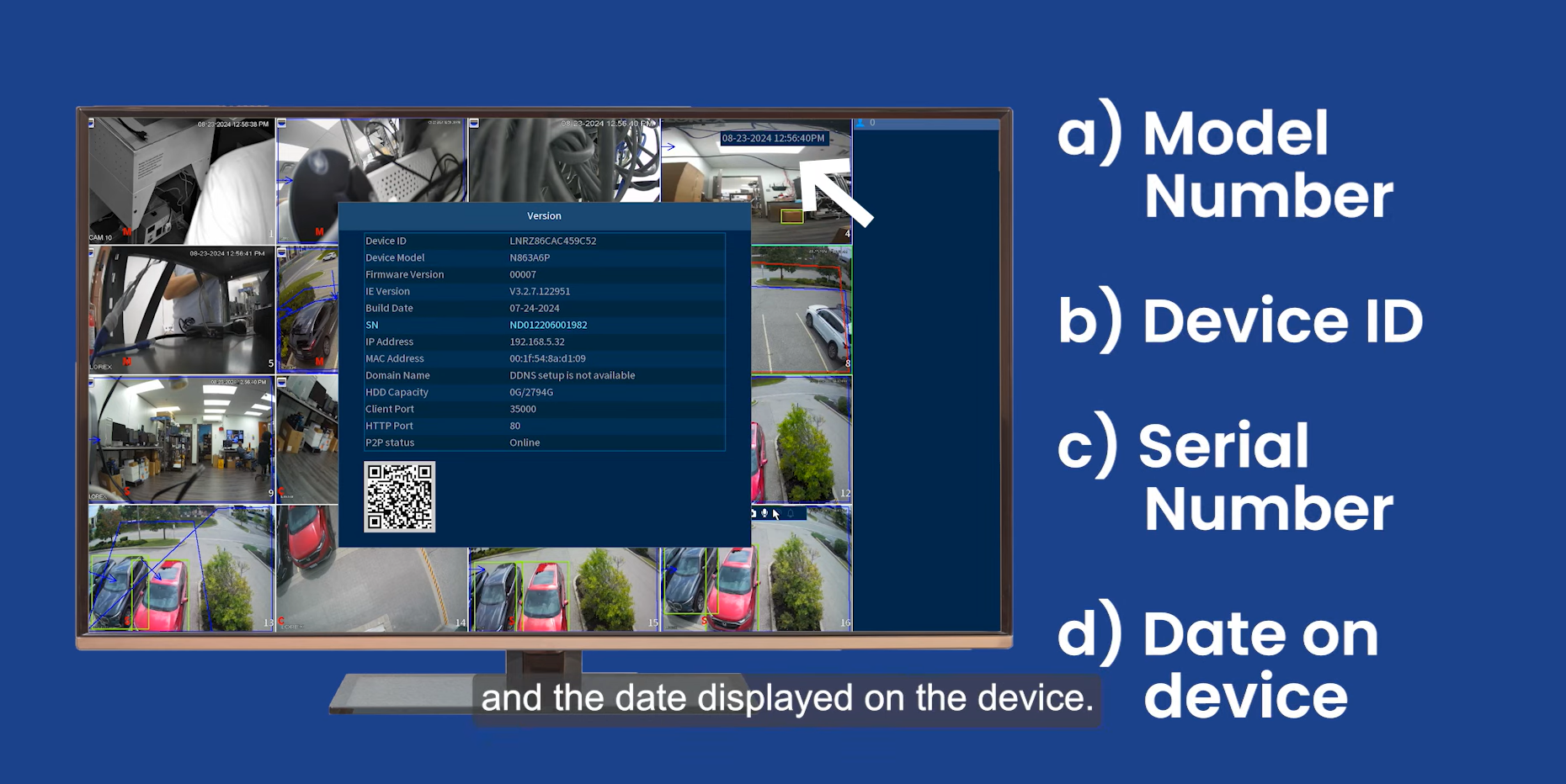 info screen on your NVR info screen on your NVR